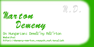 marton demeny business card